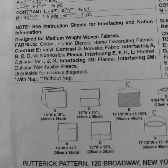 Craft Room Organizer Sewing Pattern Chair Seat Cushion Wall Pockets Butterick 57 - Picture 8 of 11